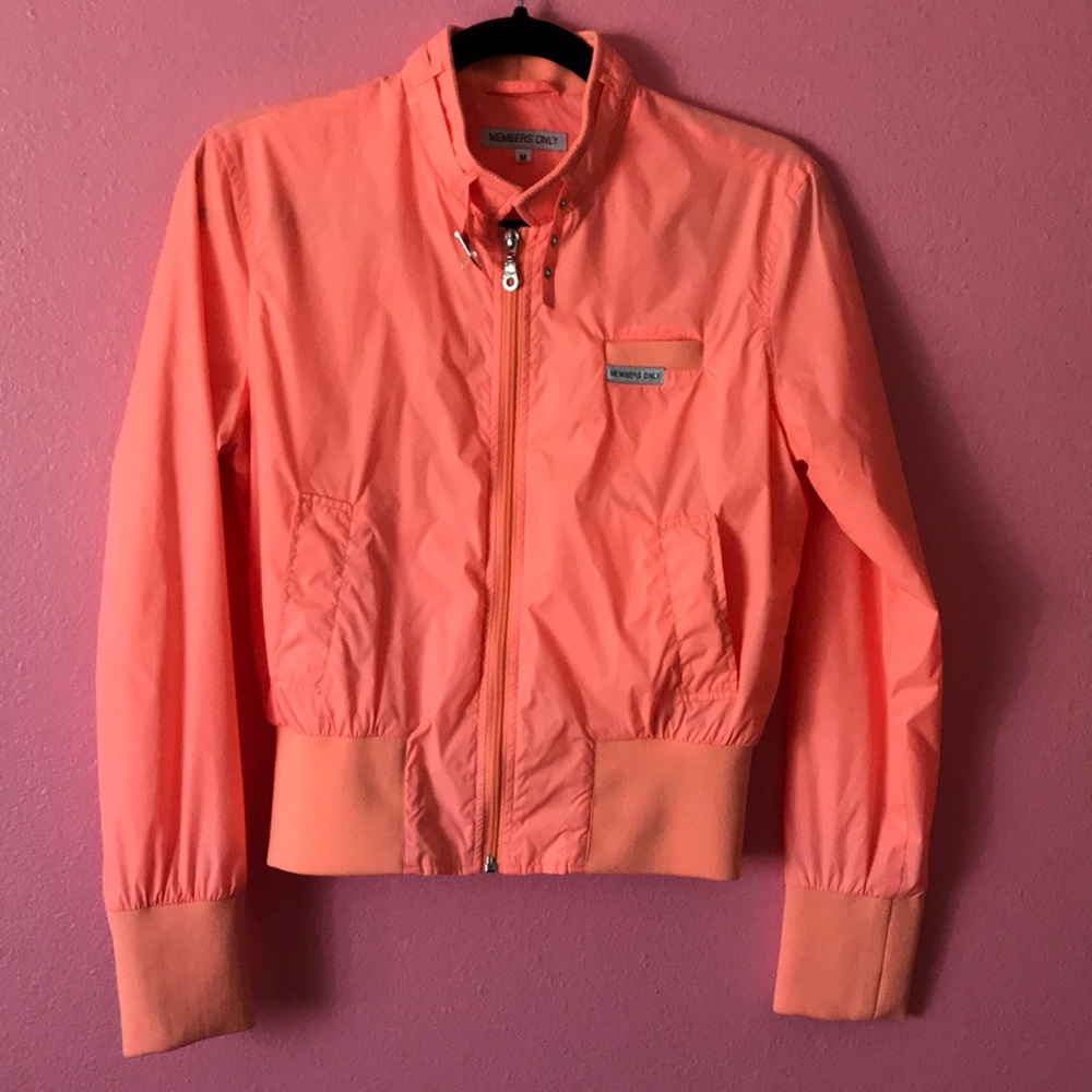 Orange cropped members only jacket